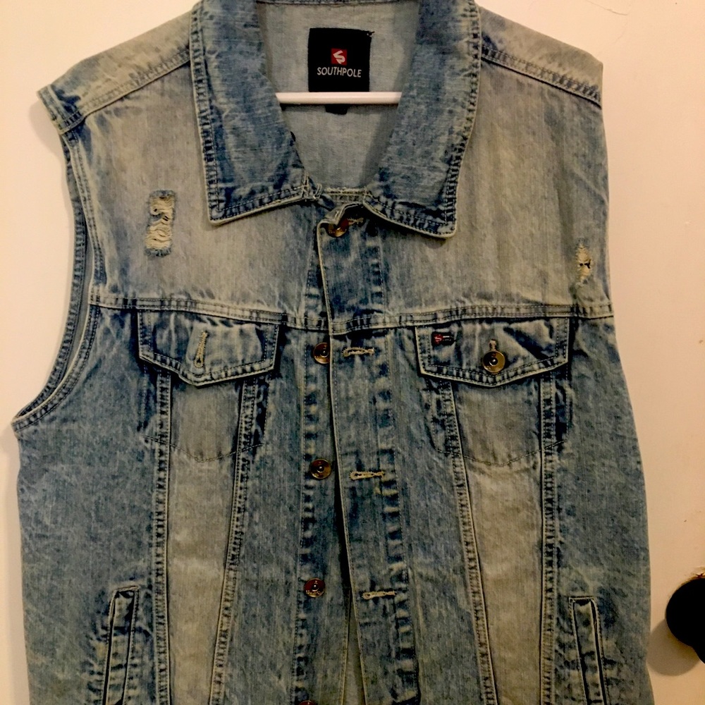 SouthPole Sleeveless Jean Jacket